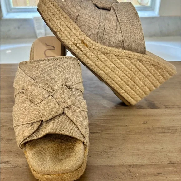 Sugar Brand Women's Harlem Beige Woven Wedges - Picture 3 of 12